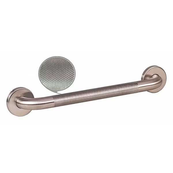 42" L, Knurled, Stainless Steel, Premium Grab Bar, Satin, WINGITS, Mfr# WGB5SSKN42