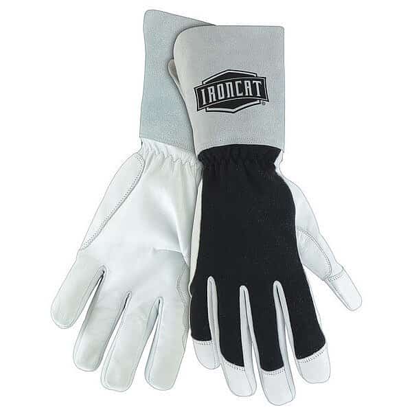 Welding Gloves, Gauntlet Cuff, Reinforced Thumb, Premium Goatskin, 2XL, 1 PR