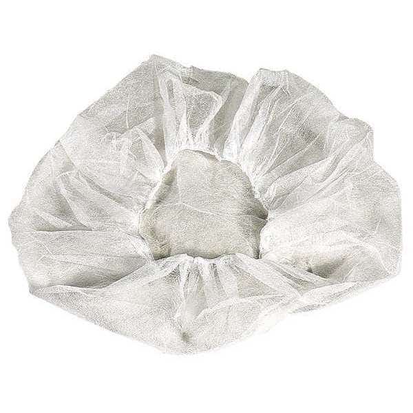 Bouffant Cap, Polypropylene, 21 in Dia., White, M, 100 PK