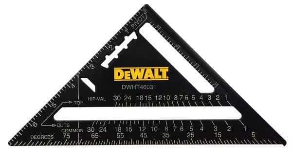 Square, Alum, Black, 7 In, Graduations 8ths
