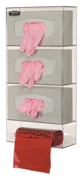 Glove Box Dispenser,3 Boxes, 1 Roll, Mfr#: PS004-0111, BOWMAN DISPENSERS