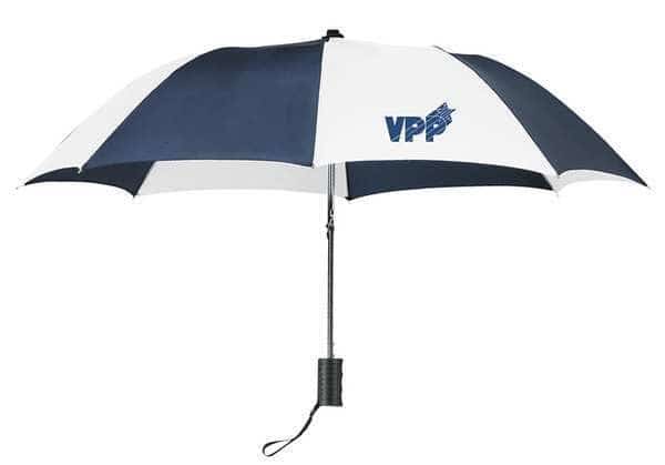 Umbrella, White, Nylon, 15in.L, Sleeve Cover