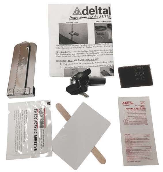 Sliding Door Lock, Polished chrome, 1/4 For Door Thickness, Keyed Alike Key Type