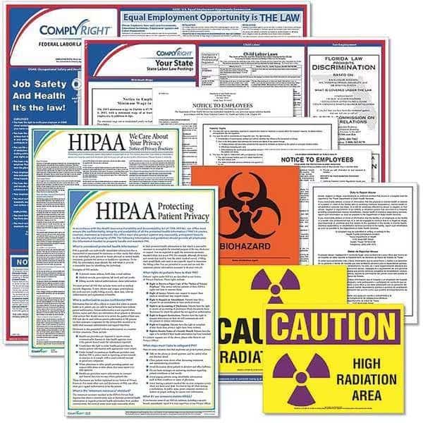 Labor Law Poster, 25 3/8 in H x, 36 3/8 in W, Plastic