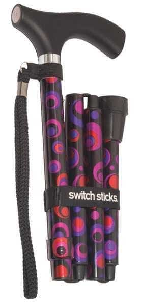 Walking Stick, Single, 12in H, Circles, Wood