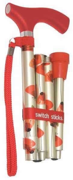 Walking Stick,Single,12in H,Poppies,Wood, Mfr#: 502-2000-5107, SWITCH STICKS