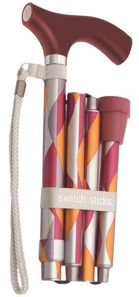 Walking Stick, Single, 12 in. H, Waves, Wood
