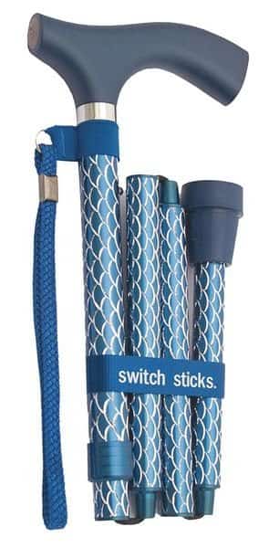 Walking Stick, Single, 12 in. H, Azure, Wood