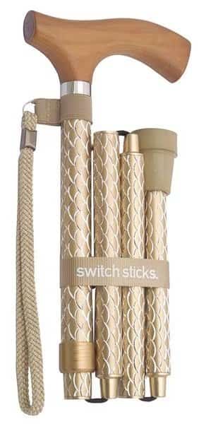 Walking Stick, Single, 12 in. H, Pearl Gold