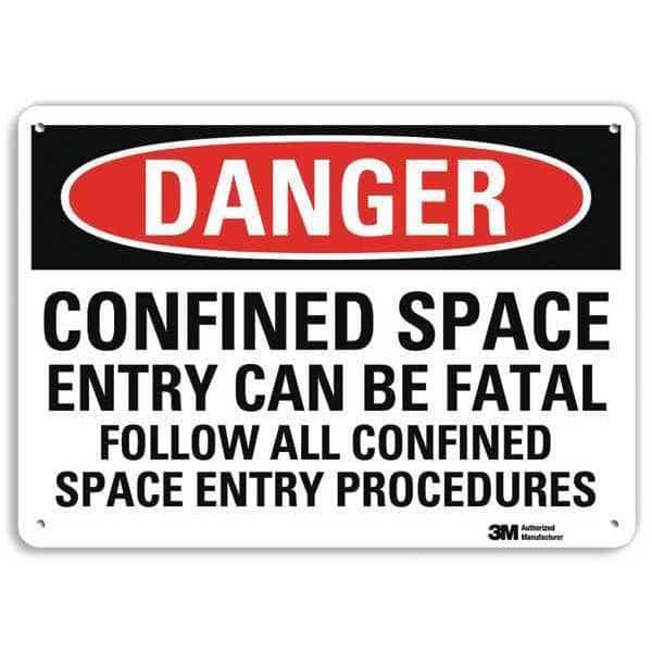 Plastic Danger Sign, 4 Holes, 14"x10", U3-1207-NP_14X10, LYLE, Mfr# U3-1207-NP_14X10
