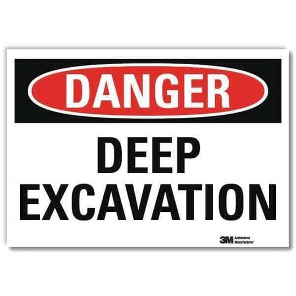 Danger, Deep Excavation, 5 in x 7 in, Horizontal Rectangle, Reflective Sheeting, U3-1290-RD_7X5