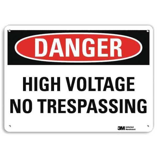 Plastic Danger Sign, 4 Holes, 10"x7", U3-1629-NP_10X7