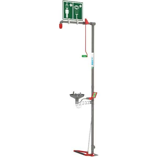 Combination Shower, Floor Mount, Stainless Steel Bowl, Galvanized Pipes