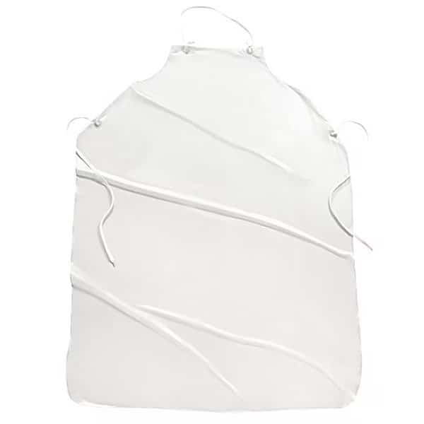 Bib Apron, 45inLx36inW, White, 8 mil, PK12