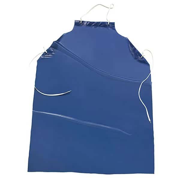 Bib Apron, 45inLx36inW, Blue, Vinyl, PK12