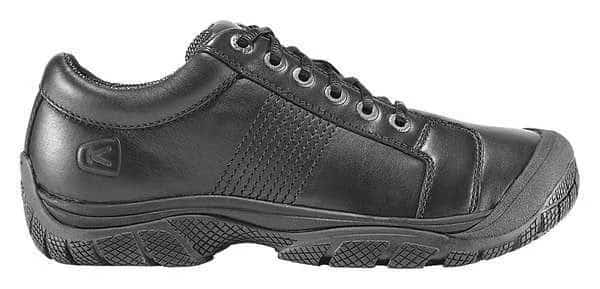 PTC Oxford, Men's Athletic Shoe, 10.5 D, Leather, 2 3/4 in Height, Black