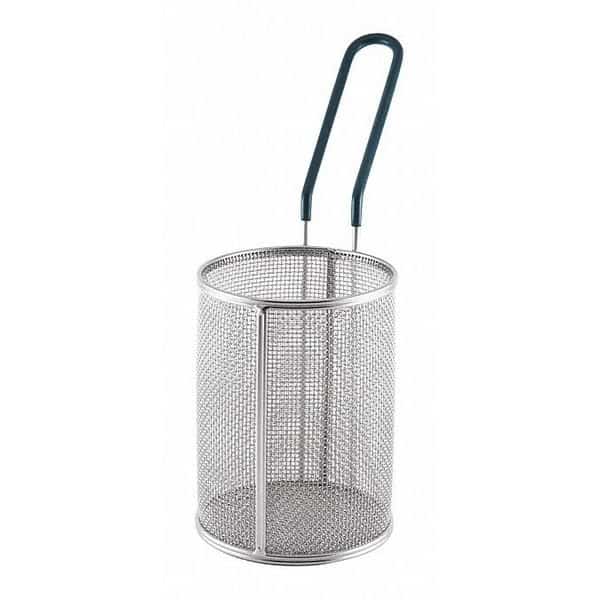Rnd Pasta Basket, SS, Bl Vinyl, 4.5"X5.75"