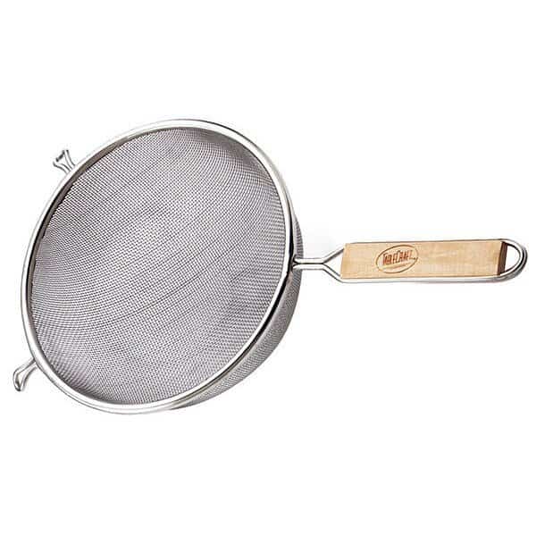 Fine Sngl Mesh Strnr, Tin/Wood, 6.25"D, TABLECRAFT, Mfr# 92