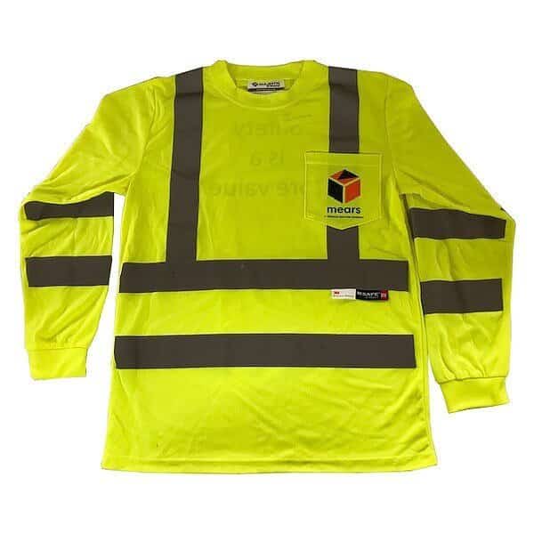 Long Sleeve HiViz Reflectve w/Mears logo