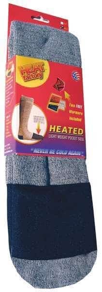 Men's Socks, 76% Acrylic, 13% Merino Wool, 9% Nylon, 2% Elastic, Gray, 10 to 13, L, 1 PR