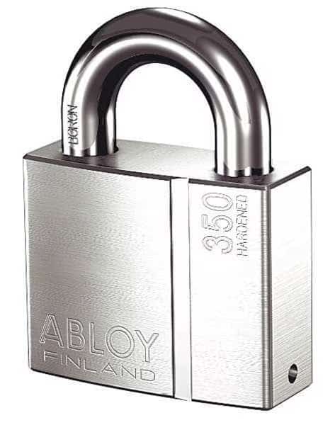 Padlock, Keyed Alike, Long Shackle, Rectangular Brass Body, Boron Shackle, 1 1/4 in W