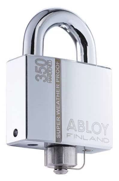 Padlock, Keyed Alike, Long Shackle, Rectangular Brass Body, Hardened Steel Shackle, 1 1/4 in W