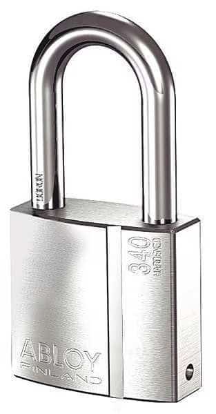 Padlock, Keyed Alike, Long Shackle, Rectangular Brass Body, Hardened Steel Shackle, 1 3/32 in W