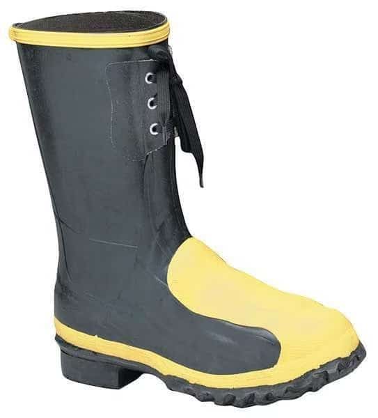 Men's Rubber Boot, 13 Steel Toe, 12" H, Black, 228040