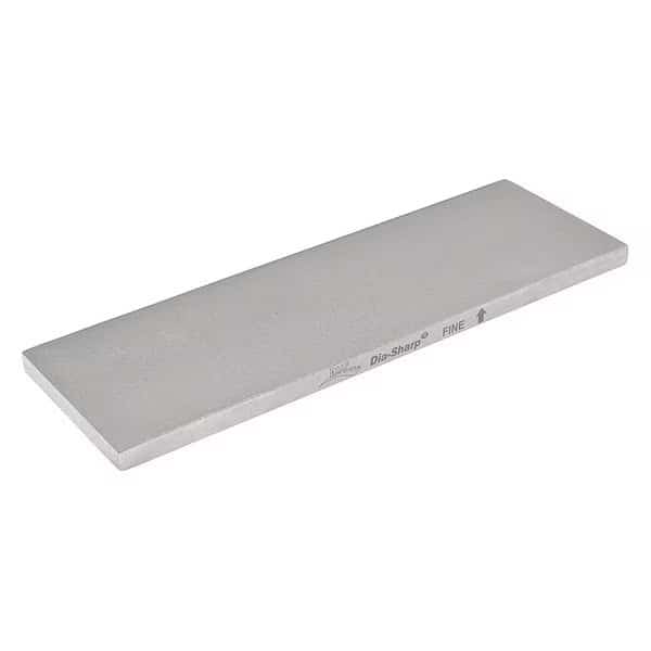 Single Grit Benchstone, 6 in W, 2 in L, 1/4 in H, Diamond, Fine Grit, Silver