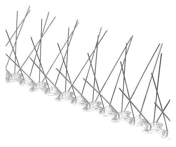 Bird Repellent Spikes, Bird-Flite, 50 ft., Color: Silver
