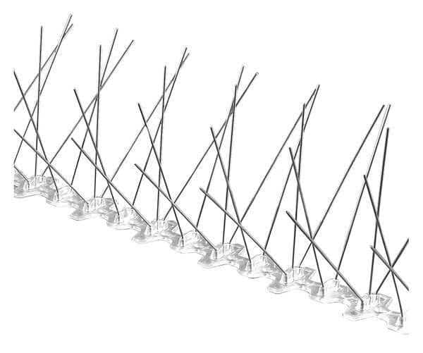 Bird Repellent Spikes, Bird-Flite, 25 ft., Color: Silver