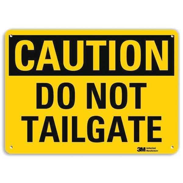 Caution Sign, 10 in H, 14 in W, Plastic, Horizontal Rectangle, English, U4-1205-NP_14X10
