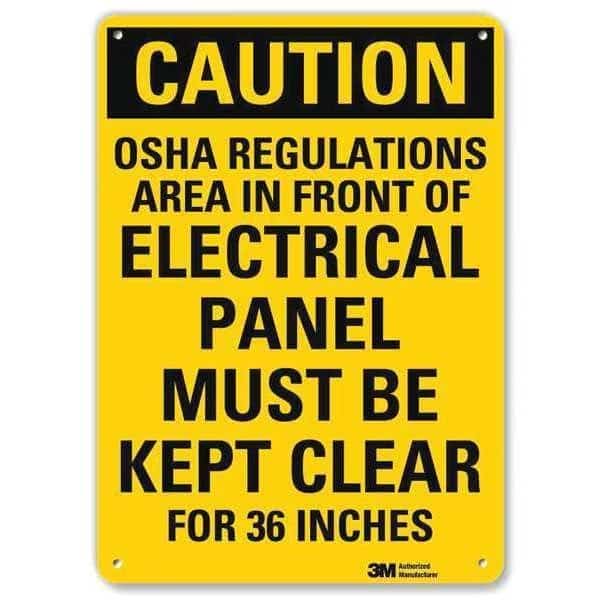 Plastic Caution Sign, 4 Holes, 7"x10", U4-1572-NP_7X10