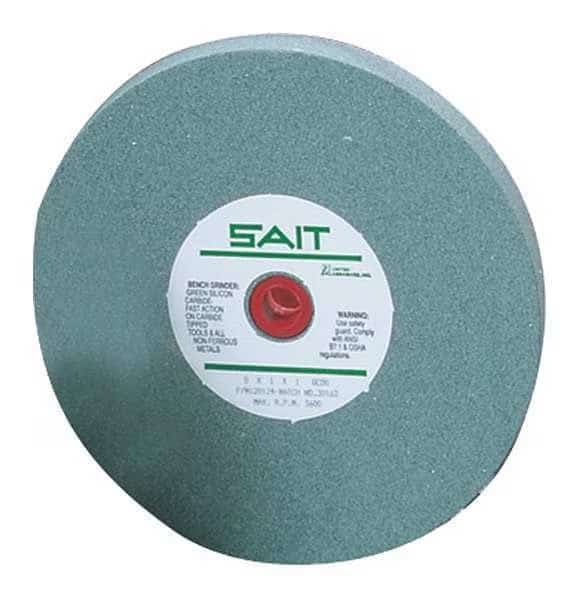 SAIT 28025 Aluminum Oxide Bench Wheel  (Grade A80X) 8" x 1" x 1", 1-Pack
