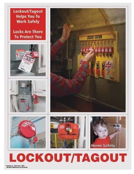 Safety Pstr, Lockout/Tagout Helps You, ENG, Safetyposter.Com, Mfr#: SW0224