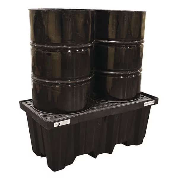 Spill Pallet, 66 gal Spill Capacity, 2 Drums, 1,000 lb Load Capacity, Polyethylene