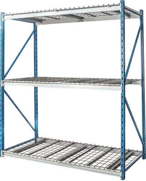 Starter Bulk Storage Rack, 24 in D, 96 in W, 3 Shelves, Marine Blue/ Light Gray