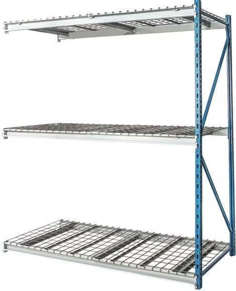 Add-On Bulk Storage Rack, 36 in D, 60 in W, 3 Shelves, Marine Blue/ Light Gray