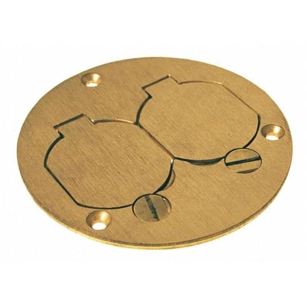 Electrical Box Cover, 1 Gang, Brass, Duplex Receptical Cover