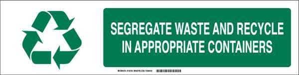 Slider Insert, Alum, Segregate Waste, 6in H