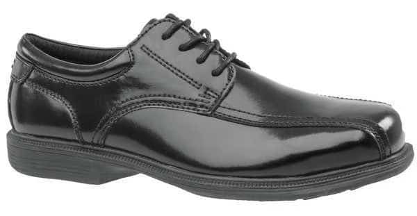 Men's Oxford Shoe, Steel Toe, Leather Upper, Rubber Outsole, Lace Up, Black, 11 D