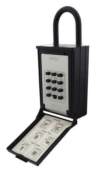 Key/Card Storage Hanging Shackle Push Button Lock Box