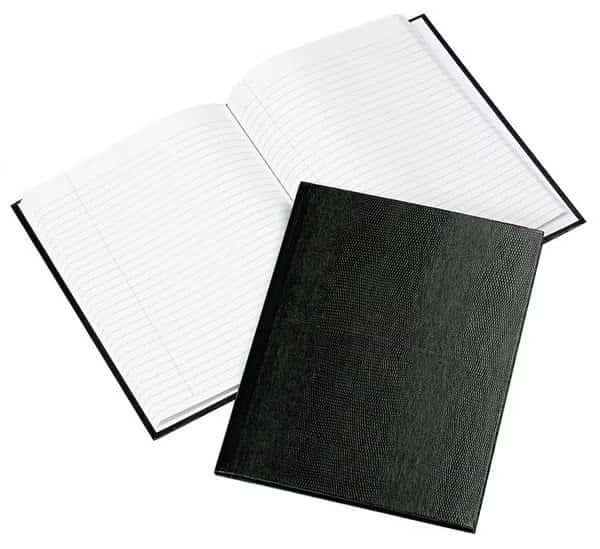 9-1/4 x 7-1/4" Black College/Margin Executive Notebook, 75 Pg