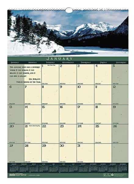 Earthscapes Recycled Monthly Wall Calendar, Landscape Photos, 12 x 16.5, 12-Month (Jan-Dec): 2025