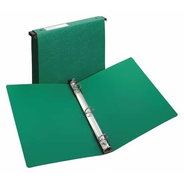 1" Hanging Storage Round Binder, Green