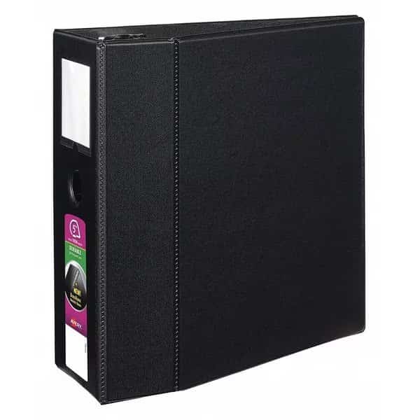 3-Ring Binder,5",Black, Mfr#: AVE08901, AVERY