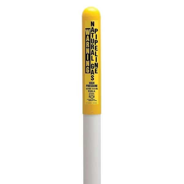 Utility Dome Marker, Round, , Thermoplastic Polymer Yellow/White, 66" L