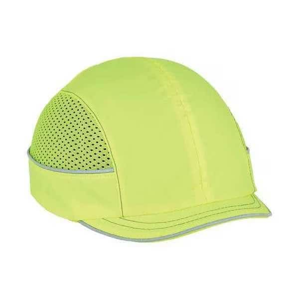 Bump Cap, Short Brim Baseball, ABS, Hook-and-Loop Suspension, Hi-Visibility Lime, Skullerz By Ergodyne, Mfr#: 8950