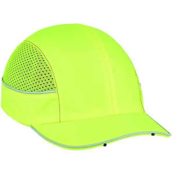 Bump Cap, Short Brim Baseball, ABS, Hook-and-Loop Suspension, Hi-Visibility Lime