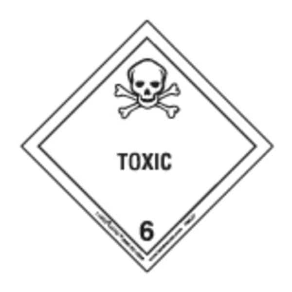 Toxic Label, 100mmx100mm, Papr, Wht/Blk, 500